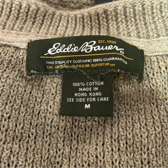 Eddie Bauer Women’s Cardigan One Button Size Medium Fall Vintage Tan - Picture 3 of 6